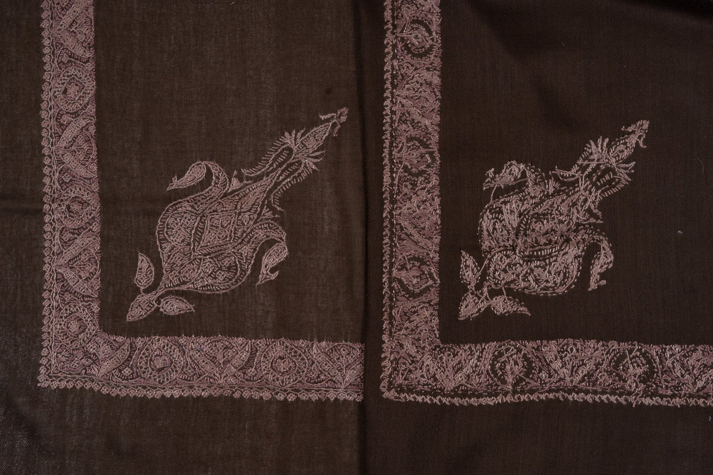 Cocoa Drift Rumal — Sozni Hand Embroidered
