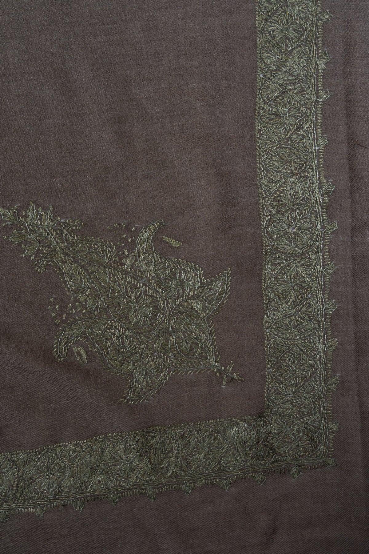 Moss Dusk Rumal — Sozni Hand Embroidered