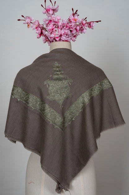 Moss Dusk Rumal — Sozni Hand Embroidered