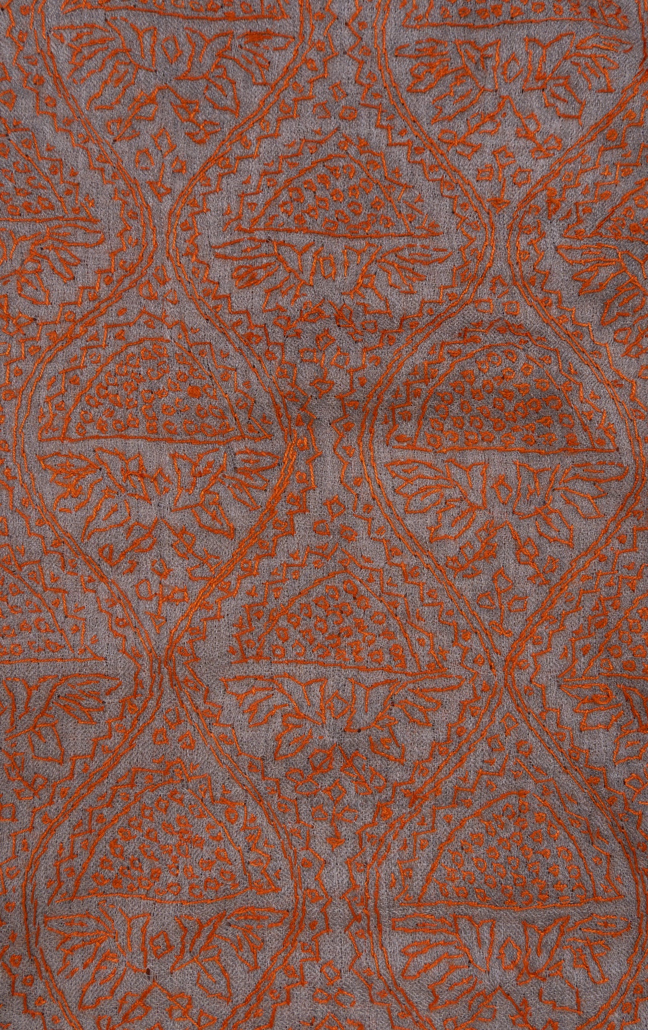 Rust Mosaic Jamawar 2.5 Yards Sozni Hand Embroidered Shawl