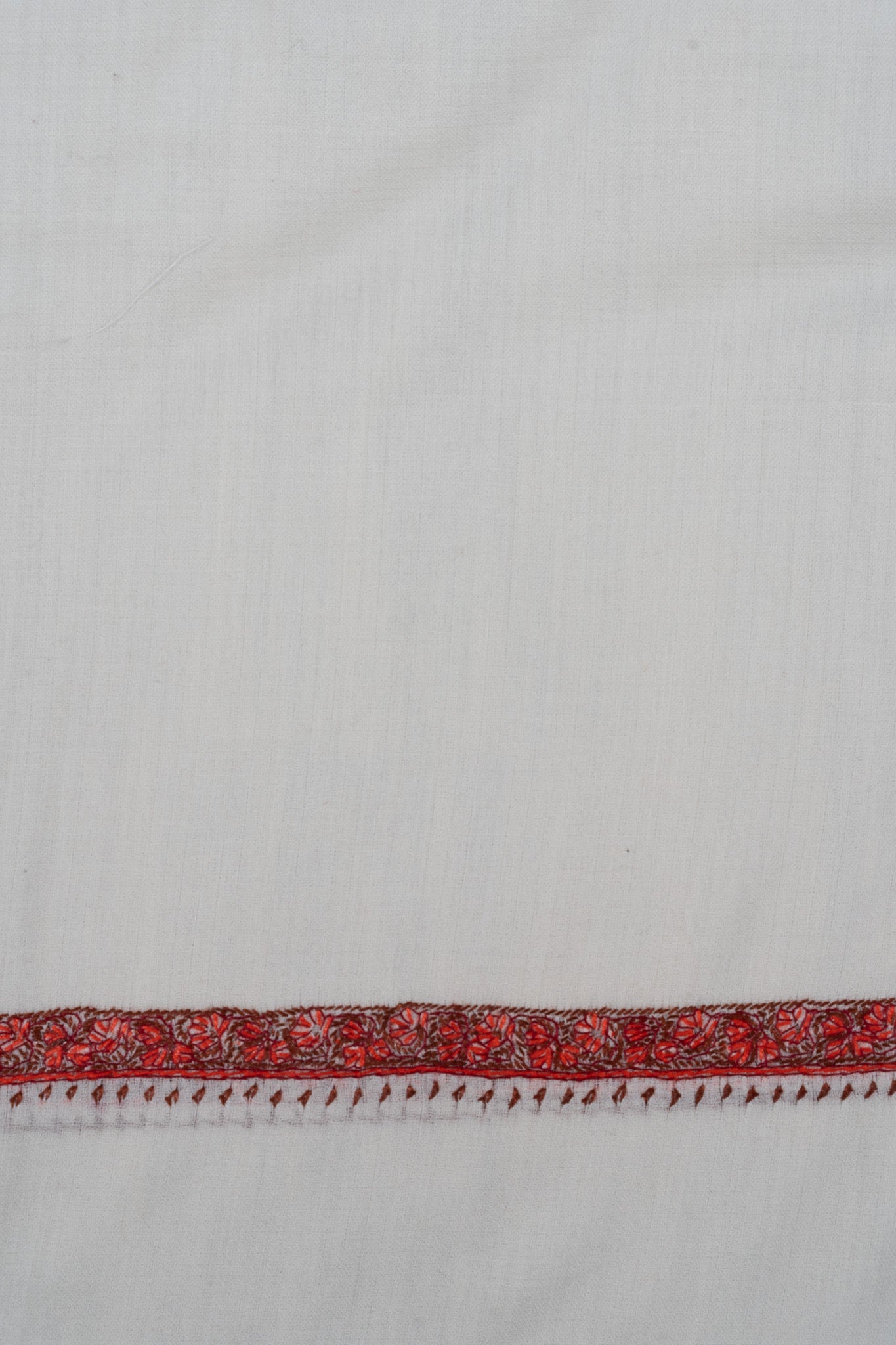 Ivory Ember Veil 2.5 Yards Sozni Hand Embroidered Shawl