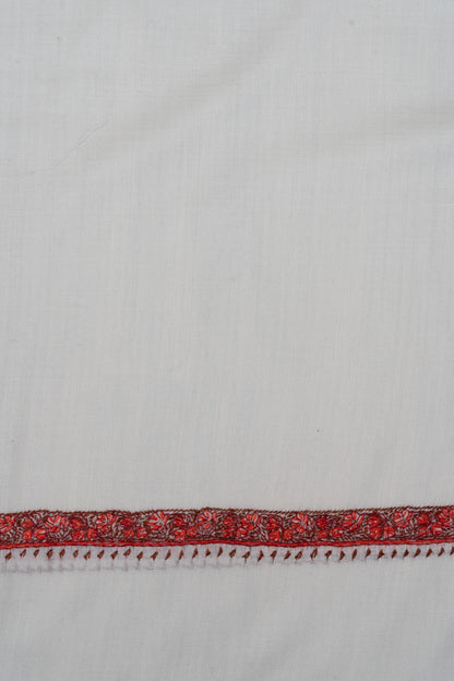 Ivory Ember Veil 2.5 Yards Sozni Hand Embroidered Shawl