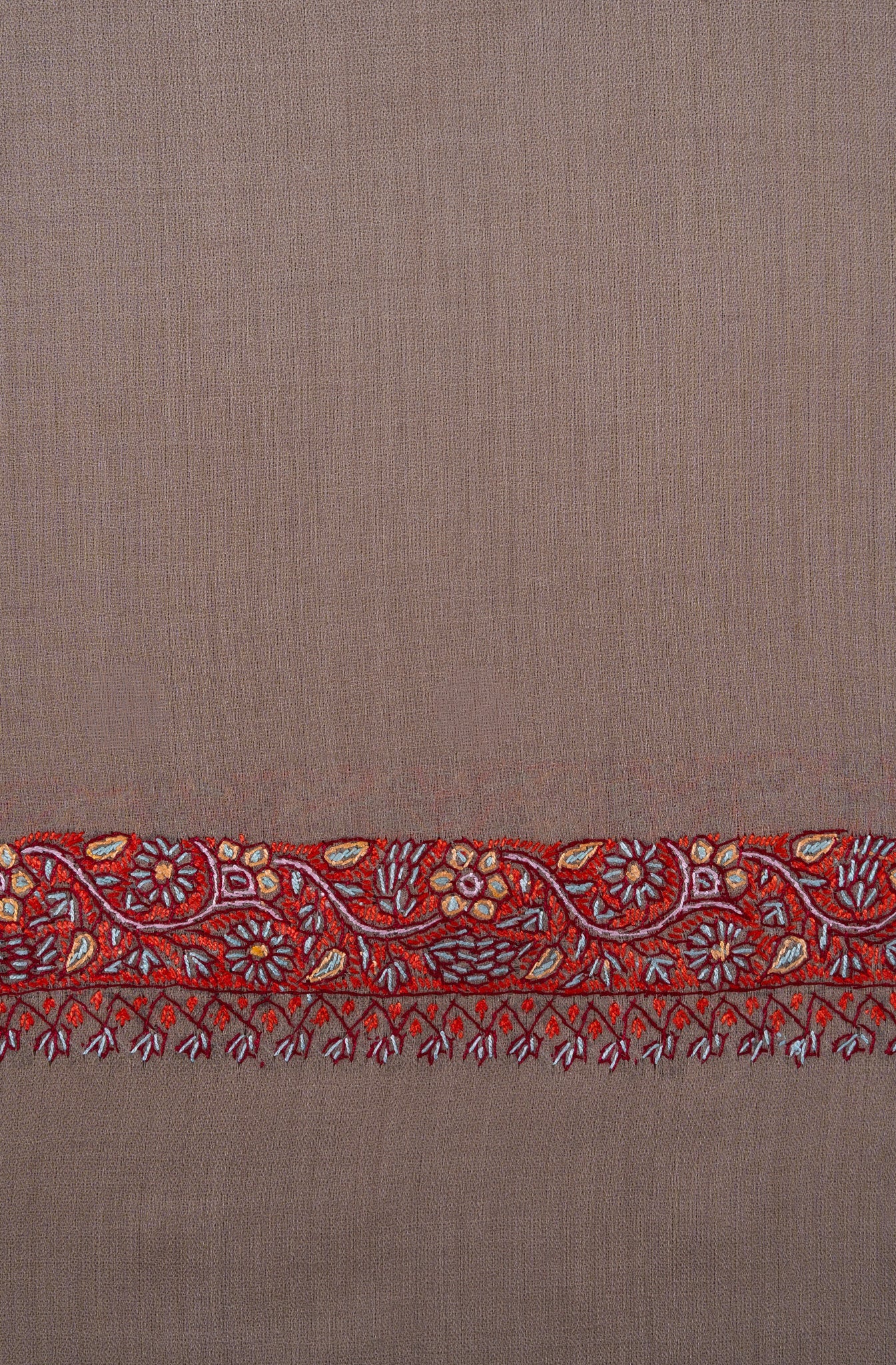 Sandstone Bloom 2.5 Yards Sozni Hand Embroidered Shawl