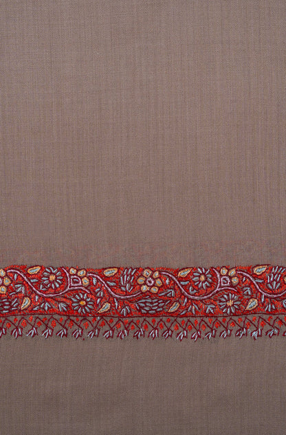 Sandstone Bloom 2.5 Yards Sozni Hand Embroidered Shawl