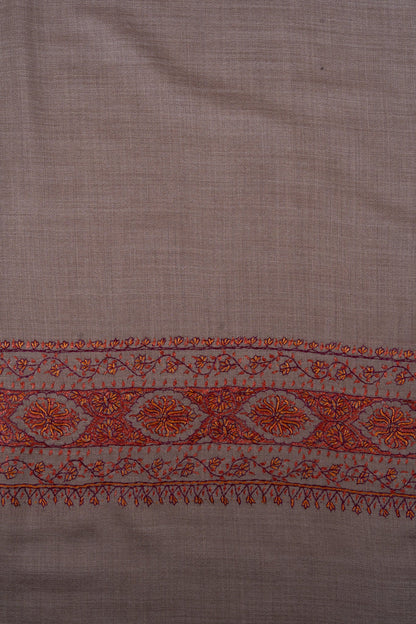 Autumn Clay Border 2.5 Yards Sozni Hand Embroidered Shawl