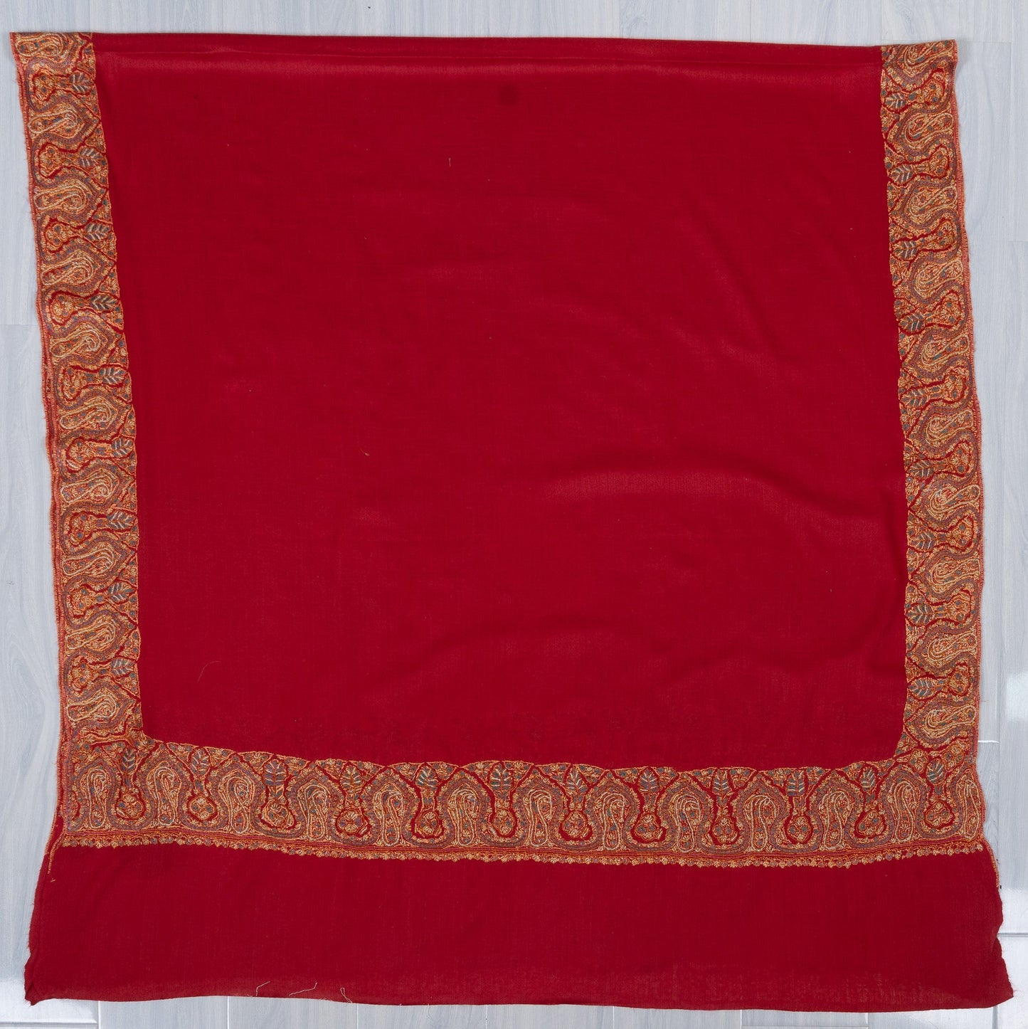 Scarlet Heritage 2.5 Yards Sozni Hand Embroidered Shawl