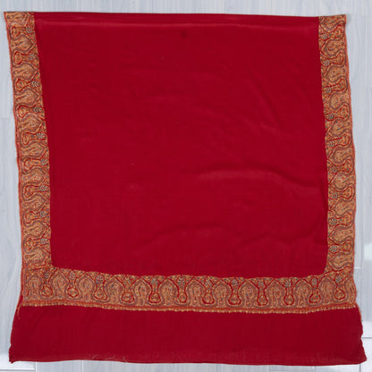 Scarlet Heritage 2.5 Yards Sozni Hand Embroidered Shawl
