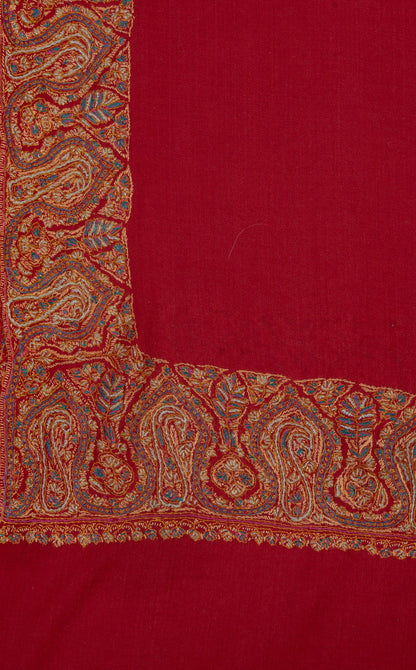 Scarlet Heritage 2.5 Yards Sozni Hand Embroidered Shawl