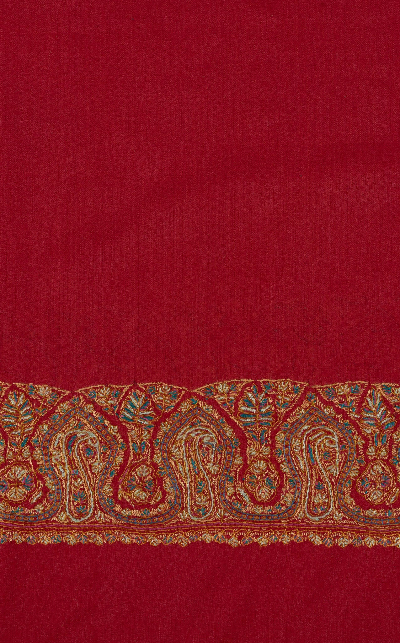 Scarlet Heritage 2.5 Yards Sozni Hand Embroidered Shawl