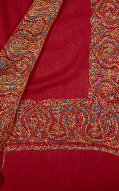 Scarlet Heritage 2.5 Yards Sozni Hand Embroidered Shawl