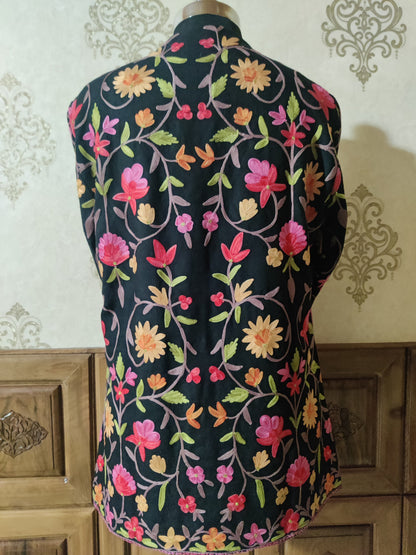Short kashmiri jacket with Aari Embroidery - KashmKari