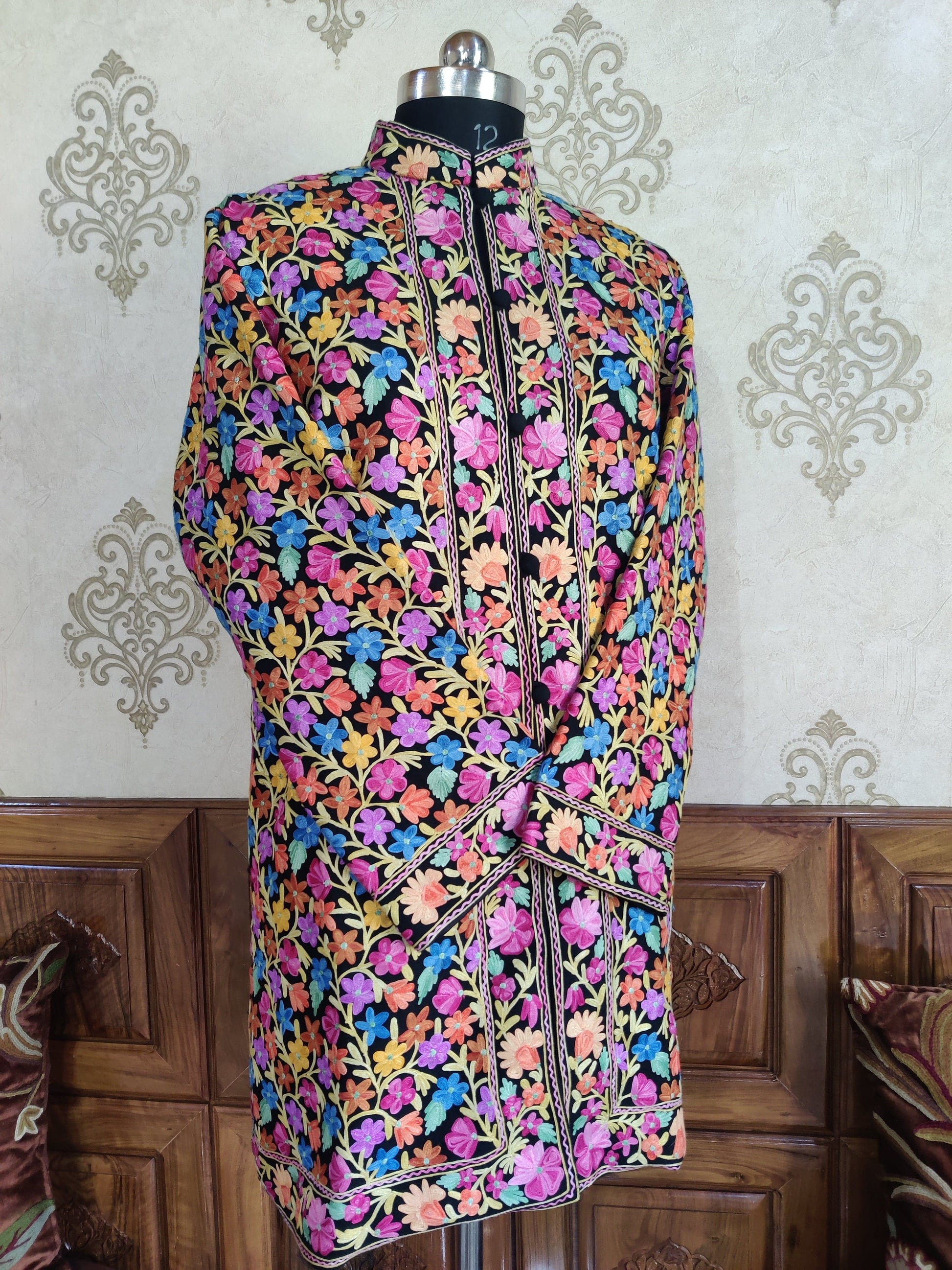 Kashmiri Jacket with Detailed Floral Embroidery - KashmKari