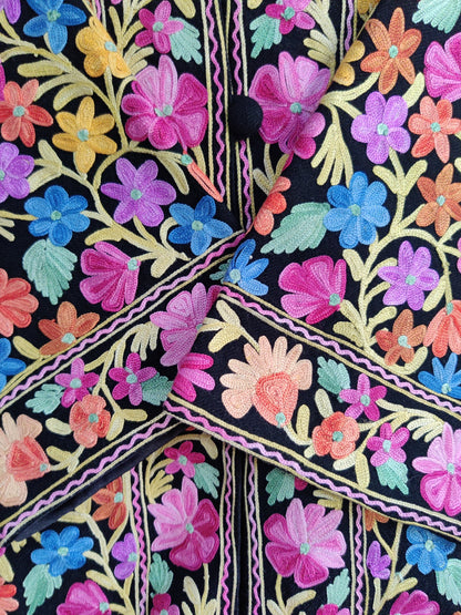 Kashmiri Jacket with Detailed Floral Embroidery - KashmKari