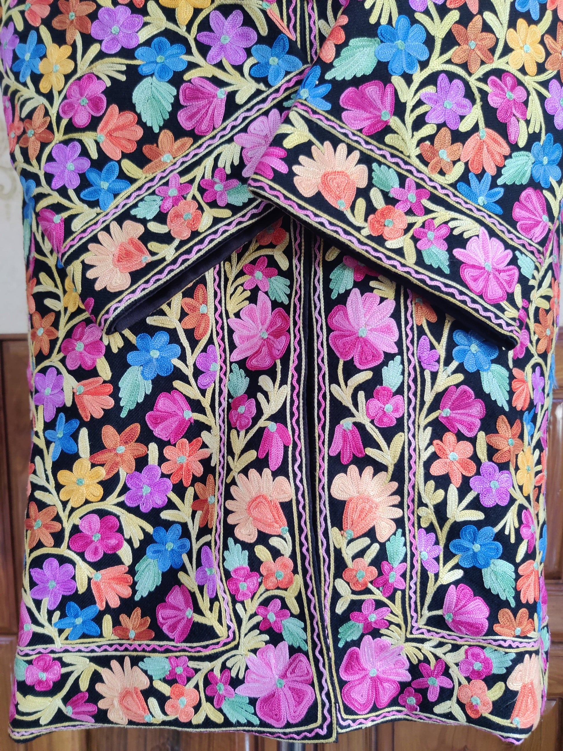 Kashmiri Jacket with Detailed Floral Embroidery - KashmKari