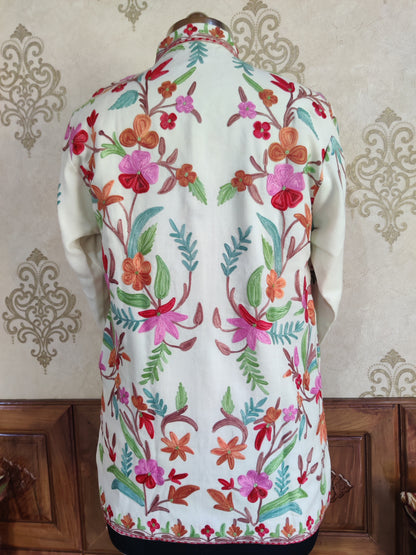 Short kashmiri jacket with Aari Embroidery - KashmKari