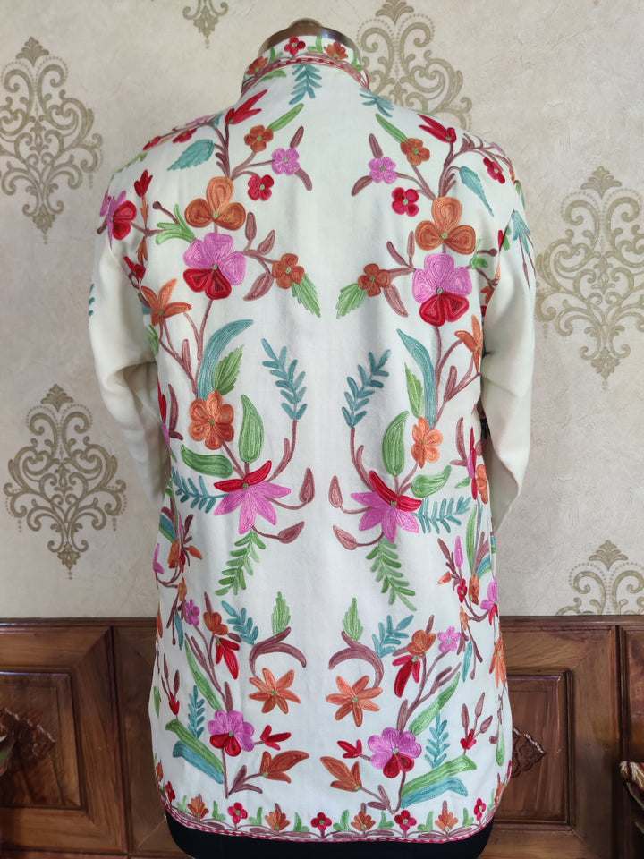 Short kashmiri jacket with Aari Embroidery - KashmKari