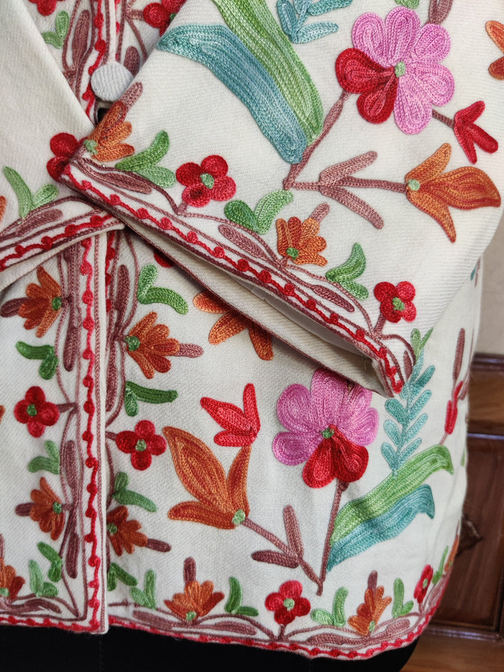 Short kashmiri jacket with Aari Embroidery - KashmKari