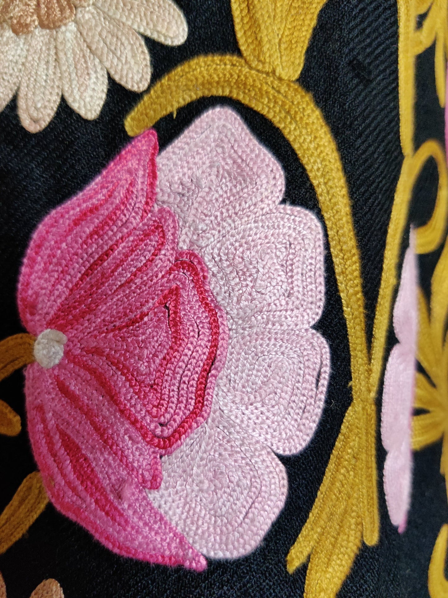 Golden Embroidery: A Stunning Timeless Kashmiri Black Coat - KashmKari