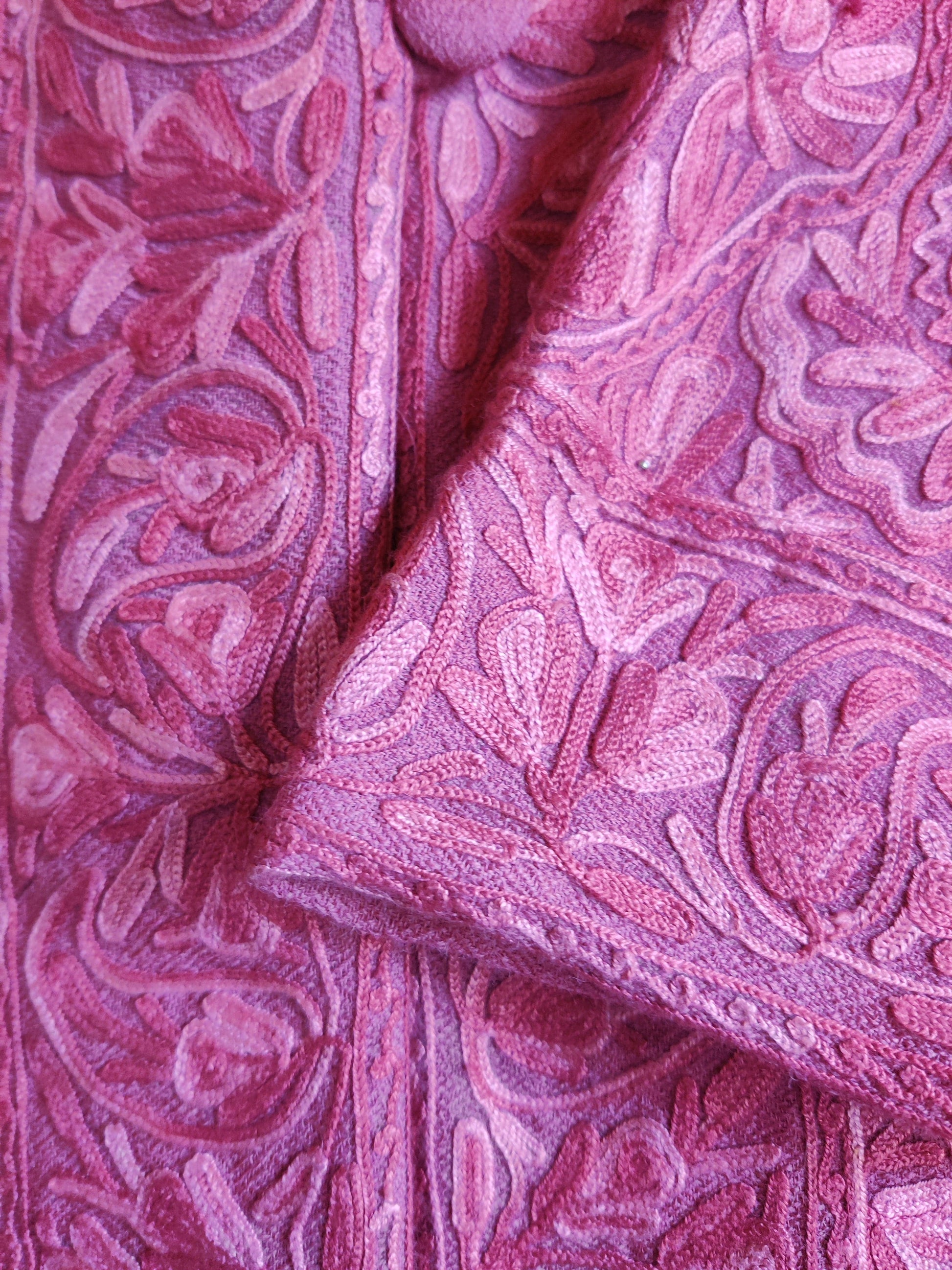 Long kashmiri jacket with Aari Embroidery - KashmKari