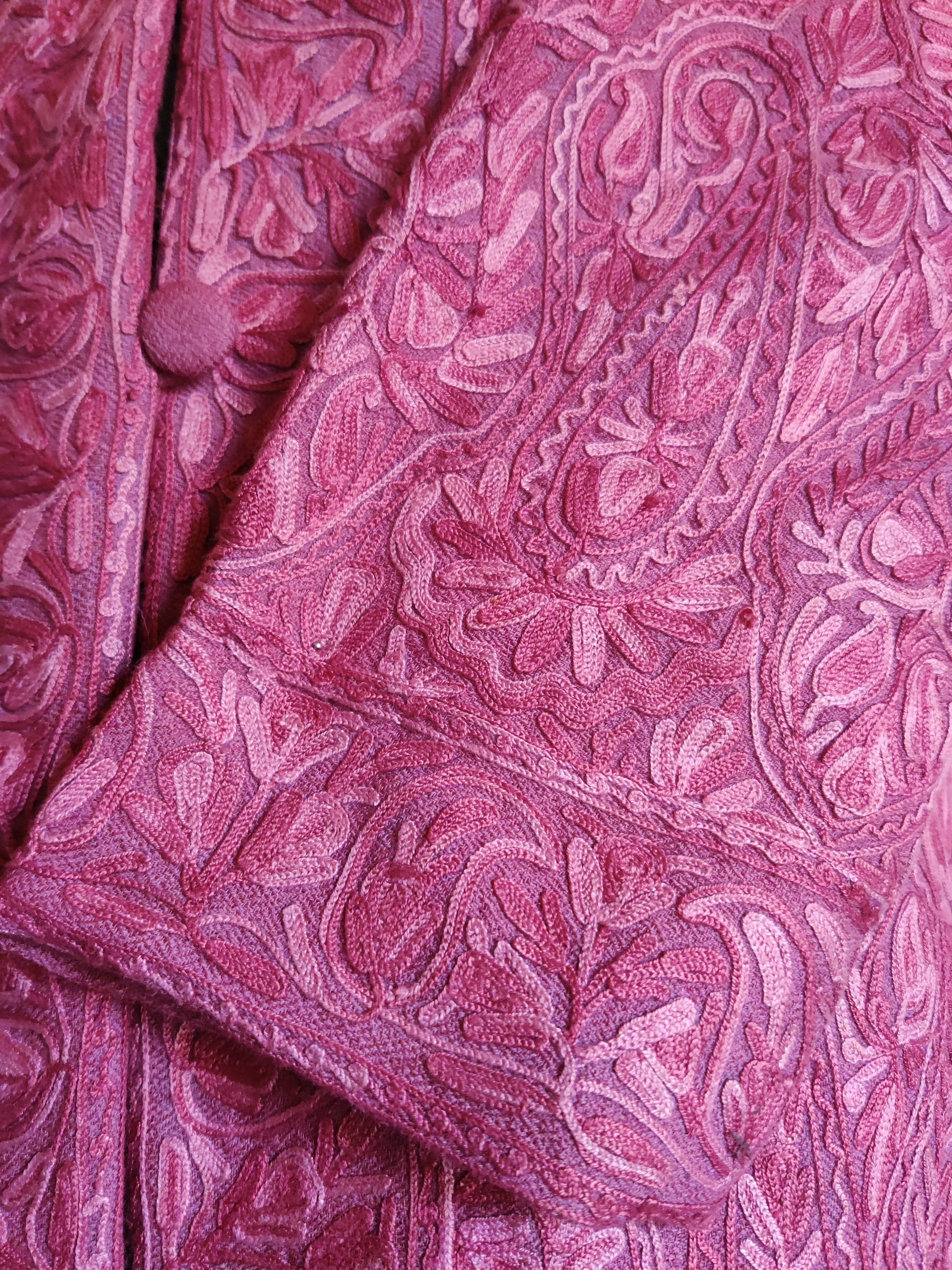 Long kashmiri jacket with Aari Embroidery - KashmKari
