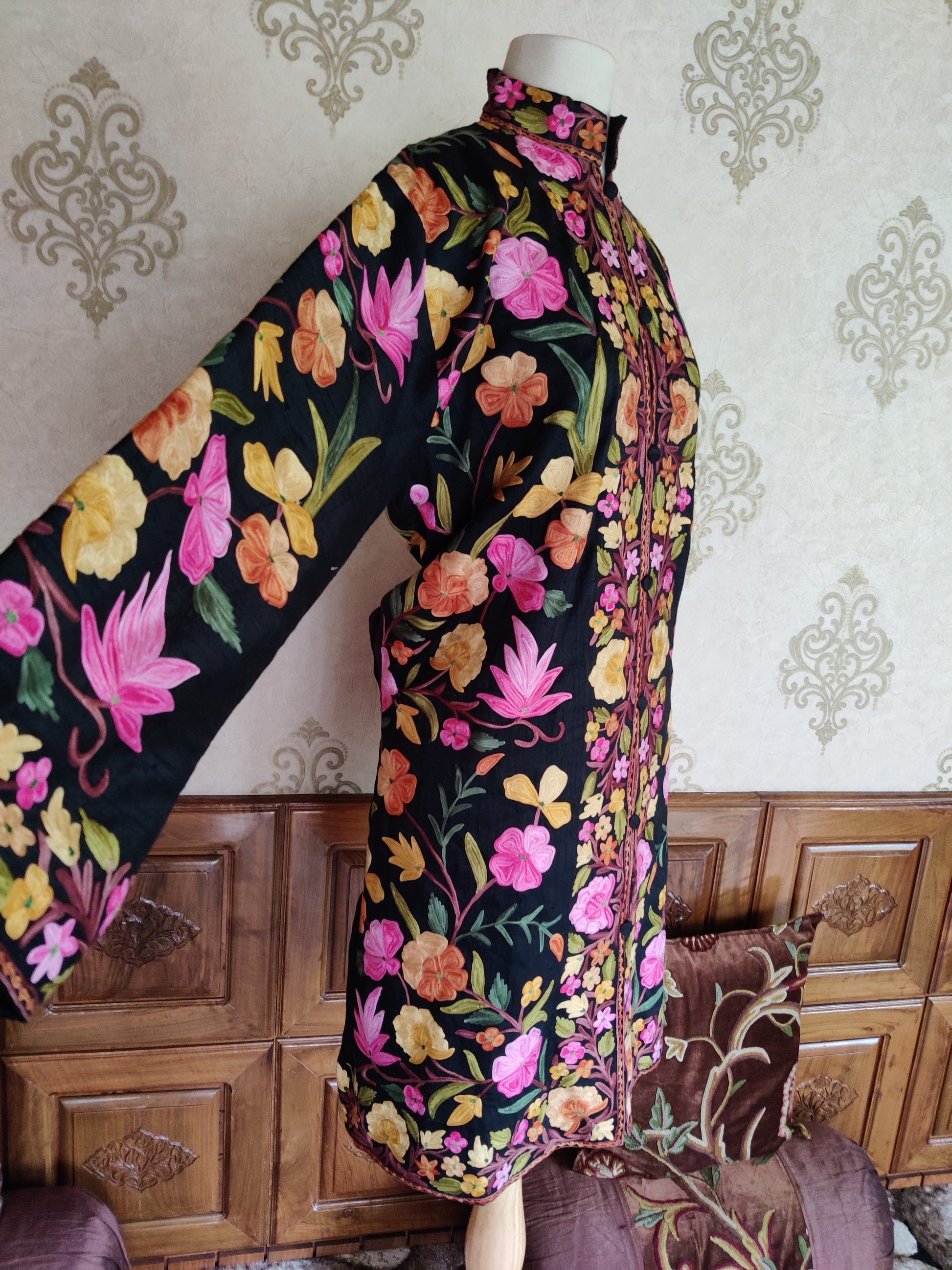 Vibrant Kashmiri Embroidered Jacket - KashmKari