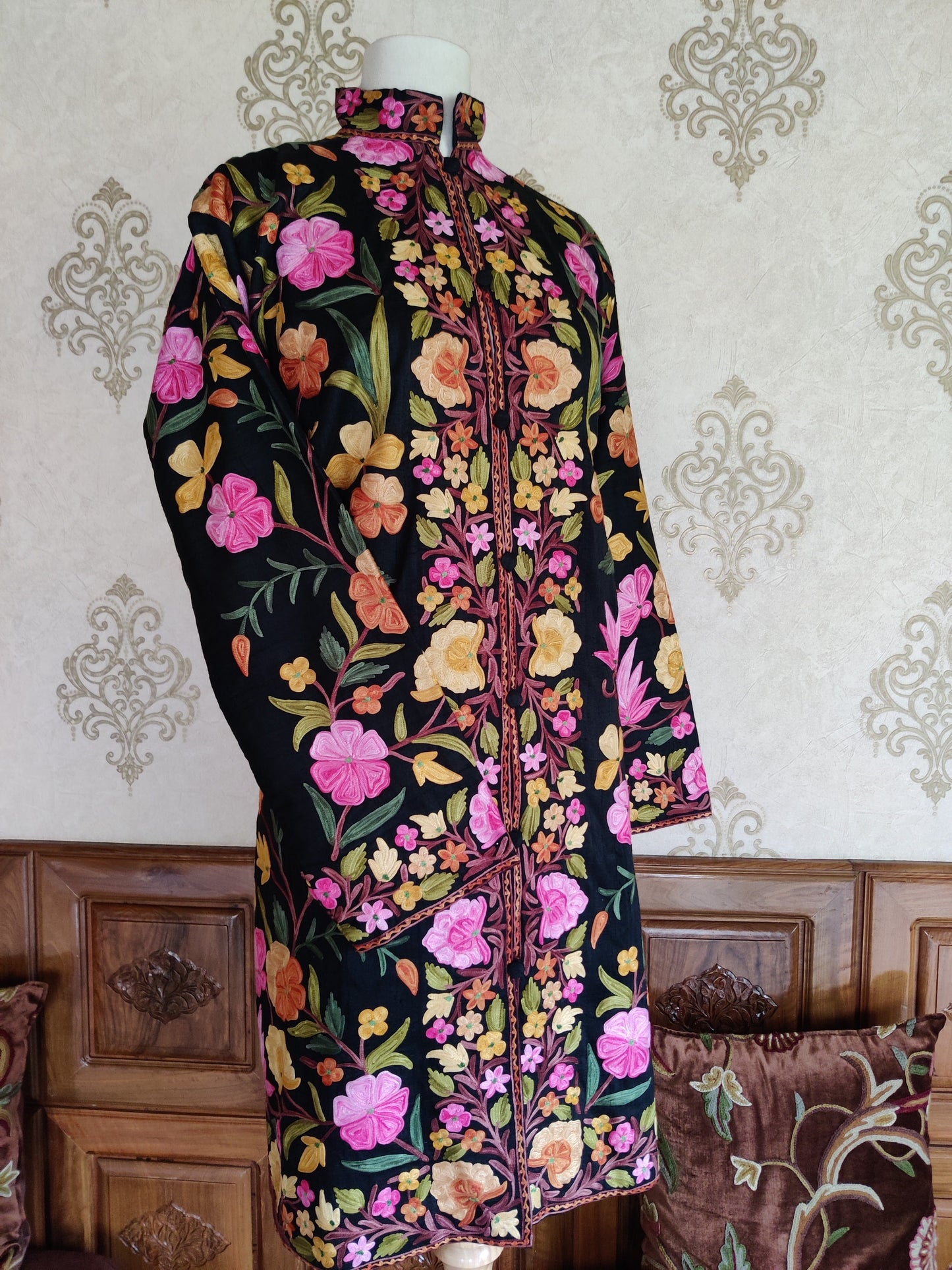 Vibrant Kashmiri Embroidered Jacket - KashmKari