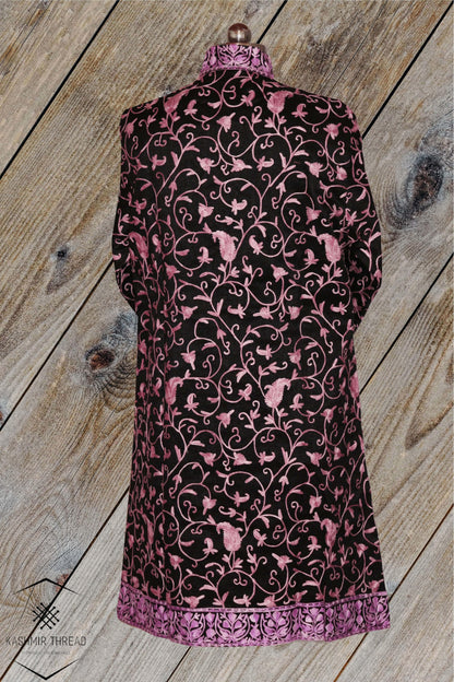 Black Kashmiri Long Coat