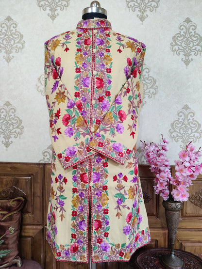 Kashmiri Jacket With Floral Embroidery